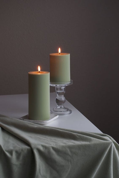 Aromatic Ribbed Column Candle