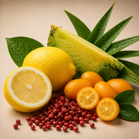 Pink Pepper, Lemon, Kumquat, Pineapple Leaf