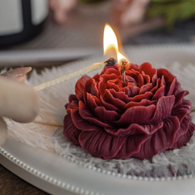 Aromatic Peony Flower Candle – Handmade Floral Decorative Candle 