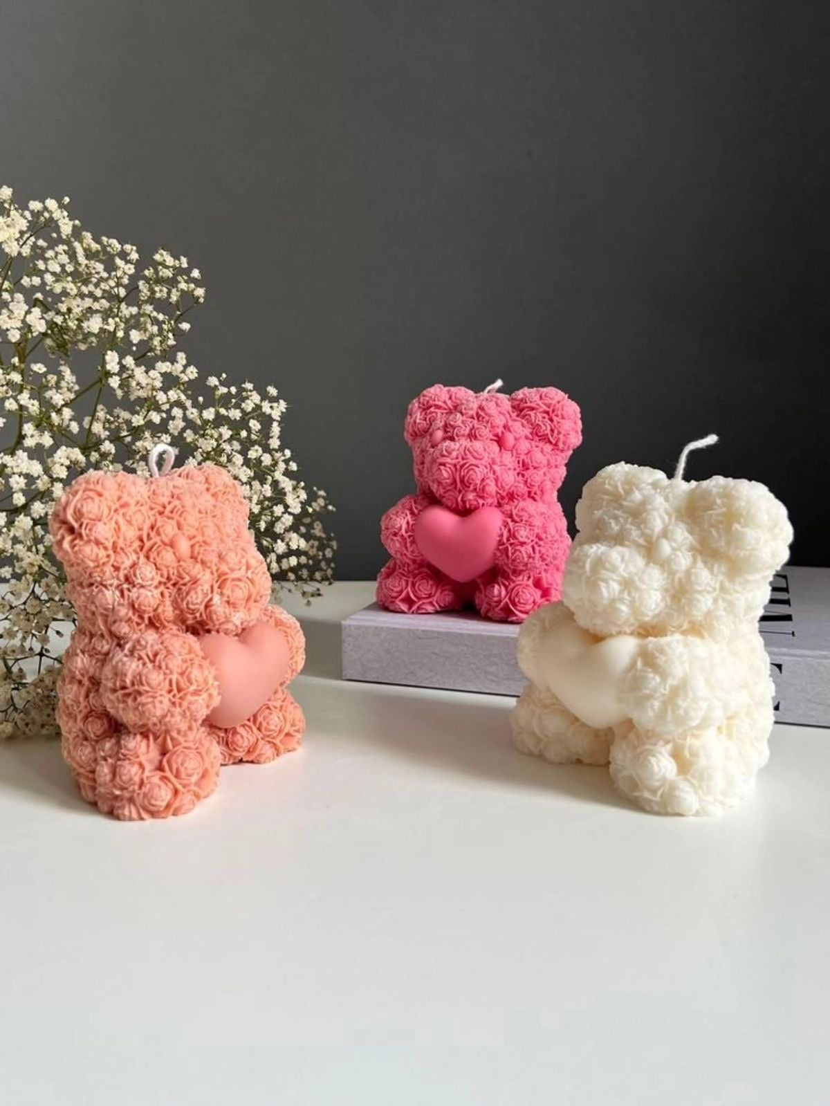 Heart Teddy Bear Candle – Romantic Gift for Couple