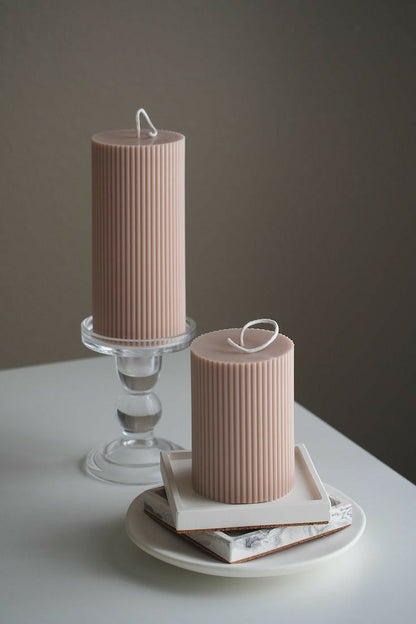 Aromatic Ribbed Column Candle